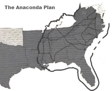 Map of the Anaconda Plan and the Union Blockade