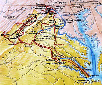 Civil War Battles Map - the Eastern Theater