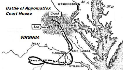 Battle of Appomattox Court House Map