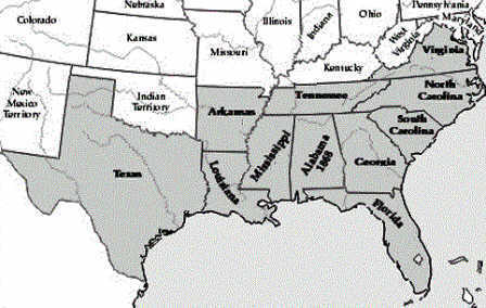 Map of the Confederate States of America
