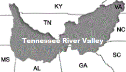 Map of Tennessee River Valley